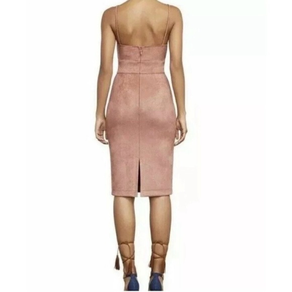 BCBGMAXAZRIA “Alese” Faux Suede Bodycon Dress - Rosedawn - Size M - Picture 3 of 12